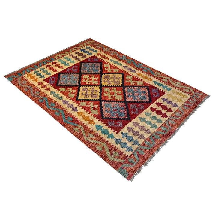 Handmade Afghan Vegetable Kilim 3' 5" x 4' 11" - No. AL77788