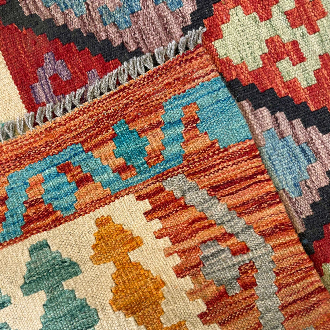 Handmade Afghan Vegetable Kilim 3' 5" x 4' 11" - No. AL77788
