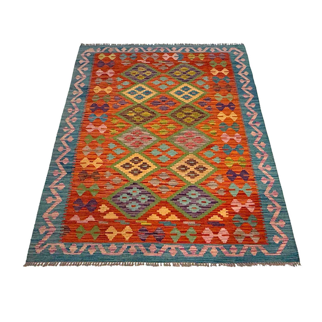Hand Knotted Flatweave Kilim 4' 3" x 5' 9" - No. AL12217