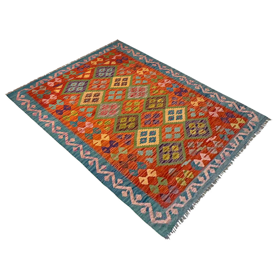 Hand Knotted Flatweave Kilim 4' 3" x 5' 9" - No. AL12217