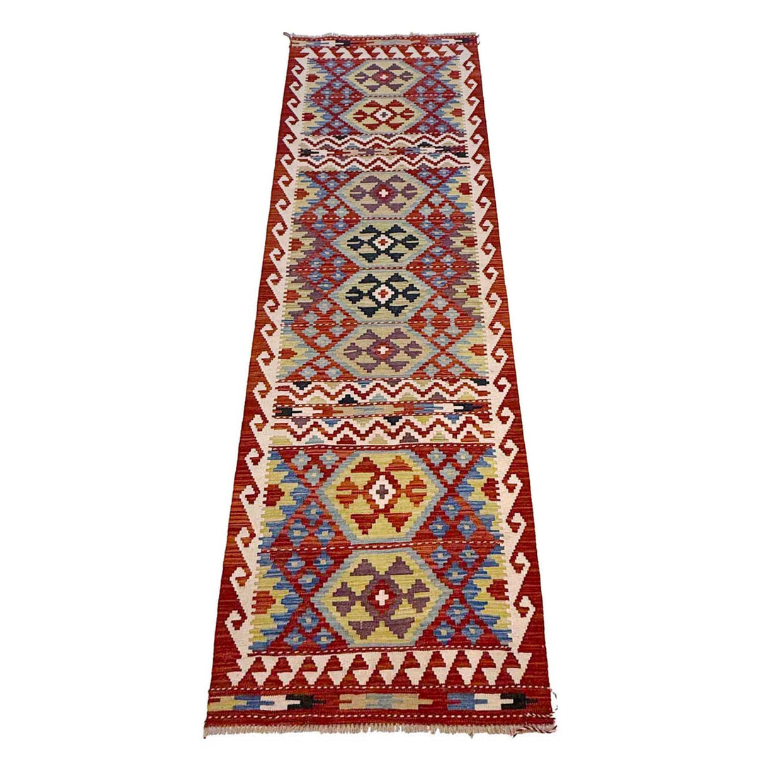 Hand Knotted Flatweave Kilim Runner 2' 7" x 9' 5" - No. AL84297