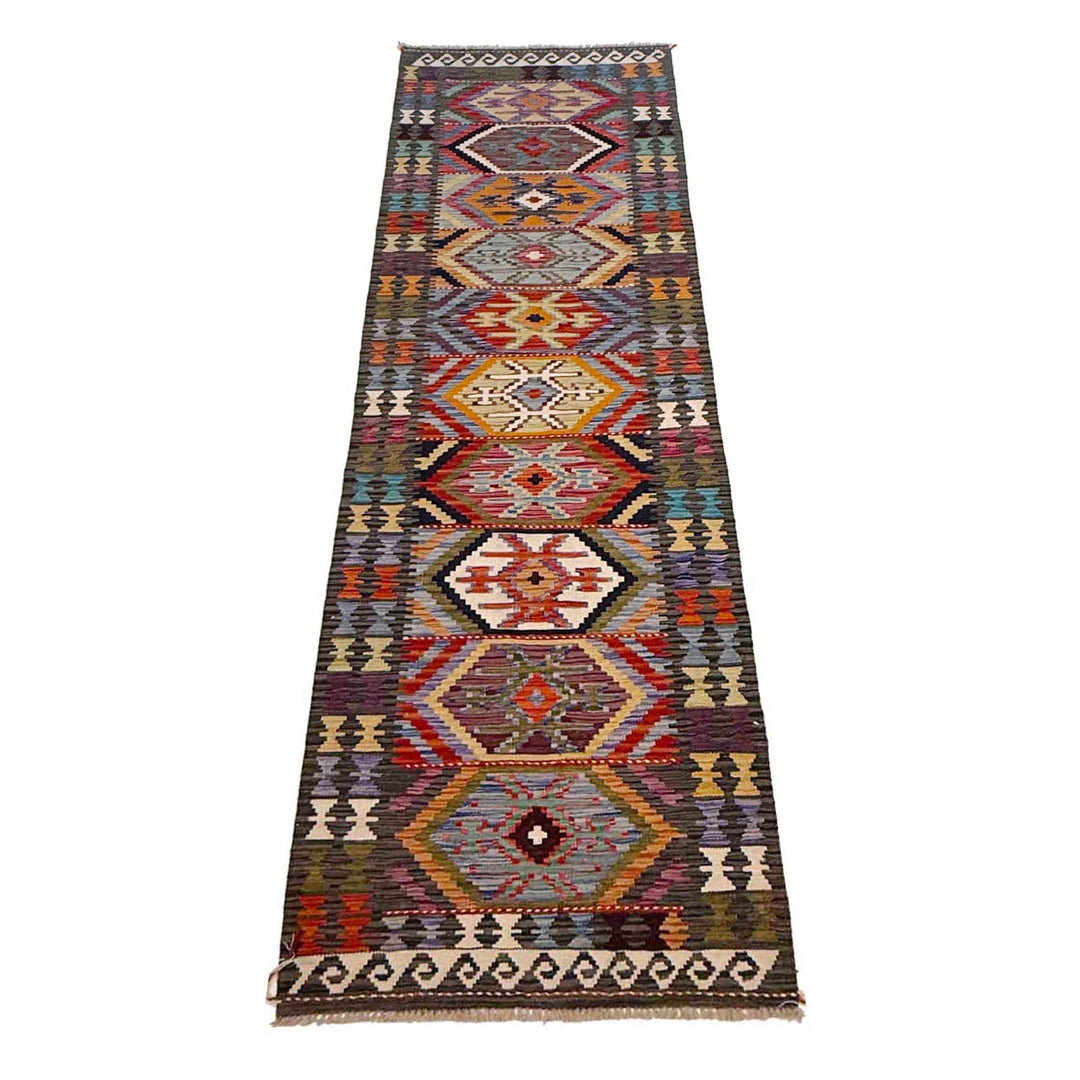 Hand Knotted Flatweave Kilim Runner 2' 9" x 9' 11" - No. AL52204