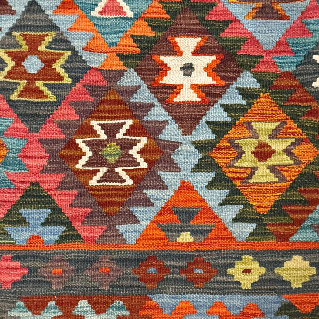 Multi Color ful Flat-Weave Wool Kilim 5' 8" x 8' 0" - No. AL64091