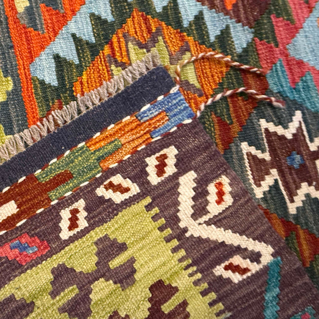 Multi Color ful Flat-Weave Wool Kilim 5' 8" x 8' 0" - No. AL64091