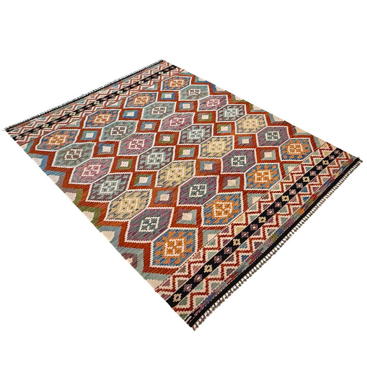 Handmade Turkish Design Wool Kilim 6' 10" x 9' 10" - No. AL56524
