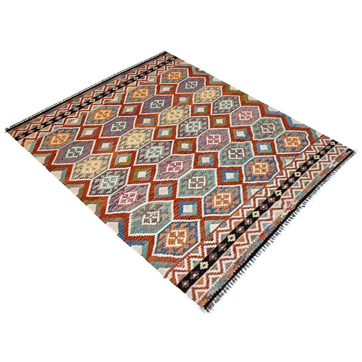 Handmade Turkish Design Wool Kilim 6' 10" x 9' 10" - No. AL56524