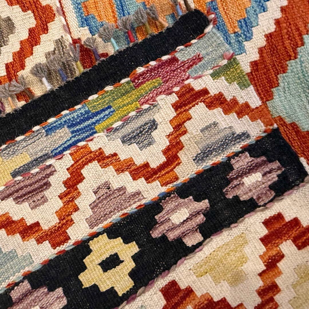 Handmade Turkish Design Wool Kilim 6' 10" x 9' 10" - No. AL56524