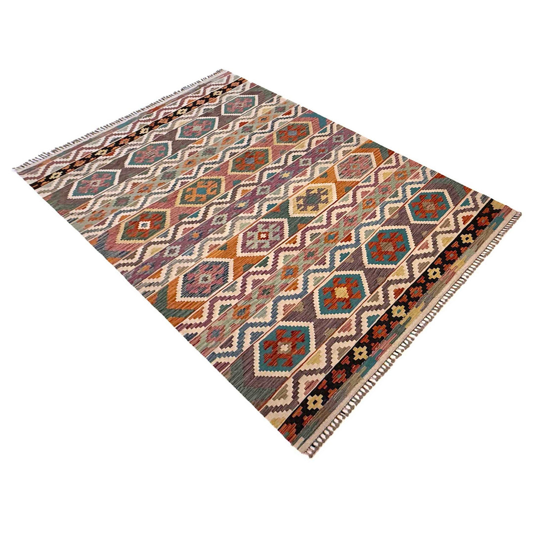 Afghan Kilim Rug 6' 9" x 10' 0" Flat-Weave view