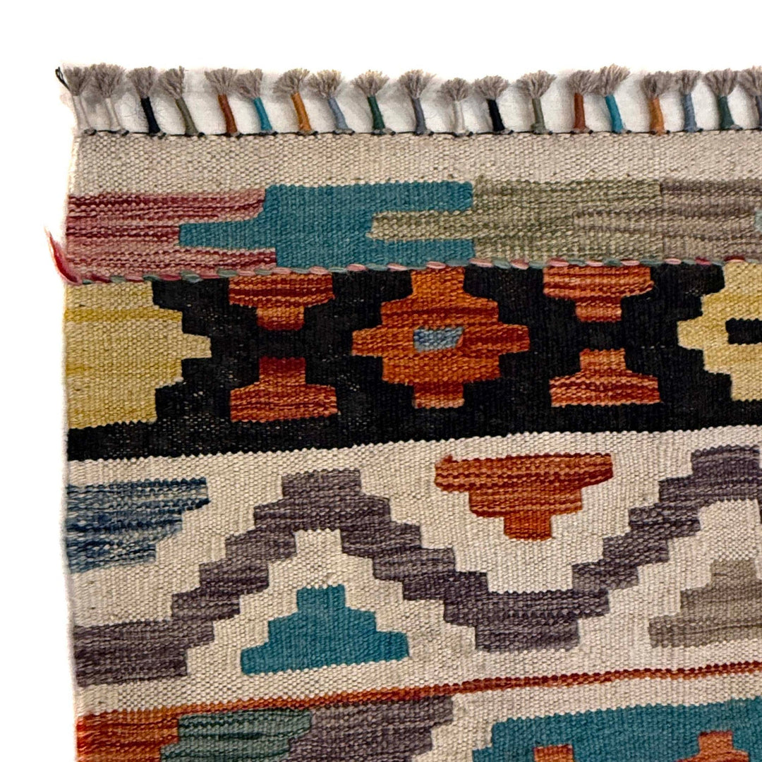 Afghan Kilim Rug 6' 9" x 10' 0" Flat-Weave pattern