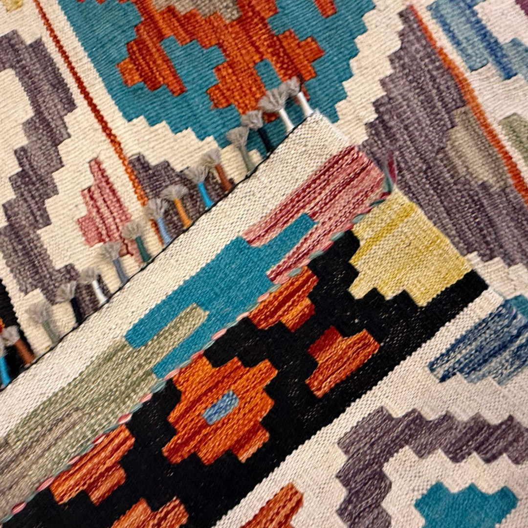 Afghan Kilim Rug 6' 9" x 10' 0" Flat-Weave field