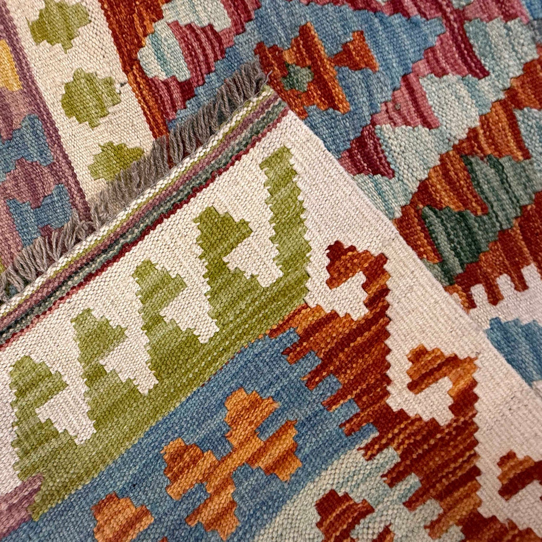 Handmade Afghan Vegetable Kilim 6' 8" x 9' 11" - No. AL76217