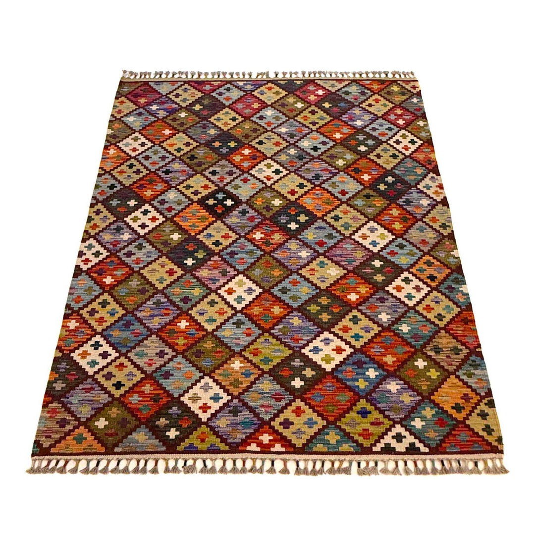 Handmade Afghan Vegetable Kilim 4' 2" x 6' 0" - No. AL43712