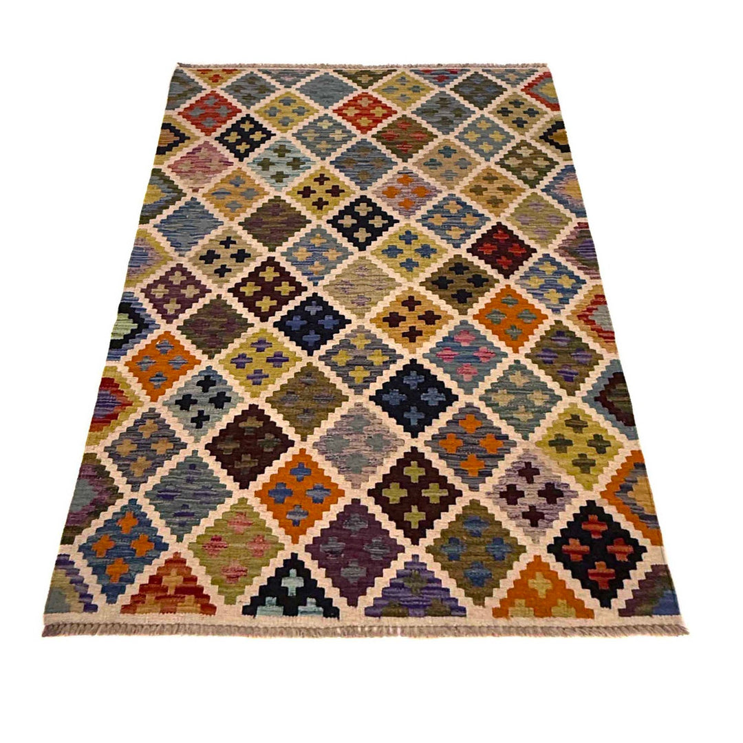 Handmade Vegetable Kilim 3' 3" x 4' 10" - No. AL62096
