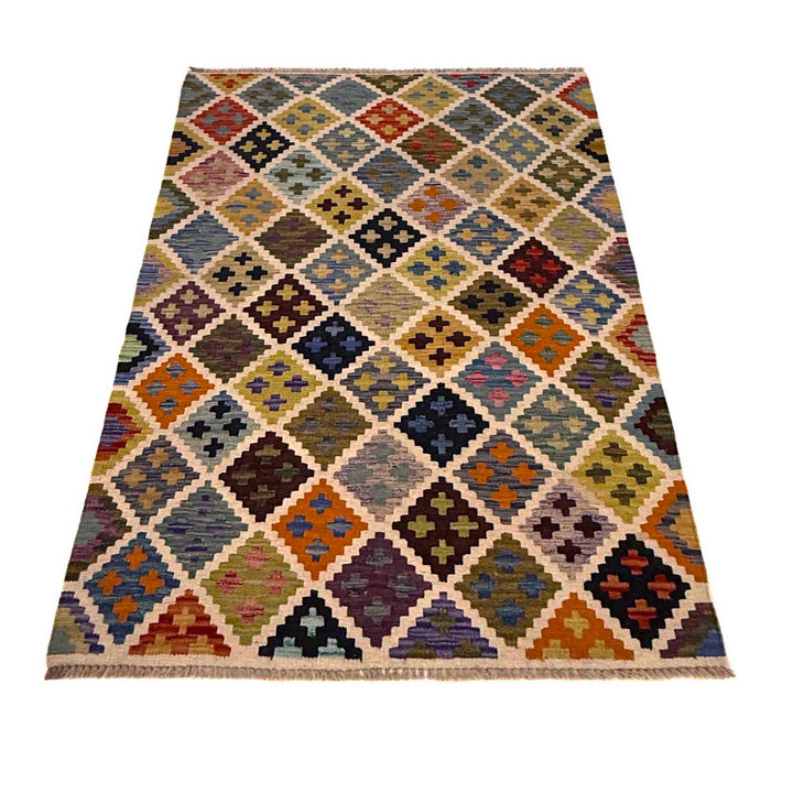 Handmade Vegetable Kilim 3' 3" x 4' 10" - No. AL62096