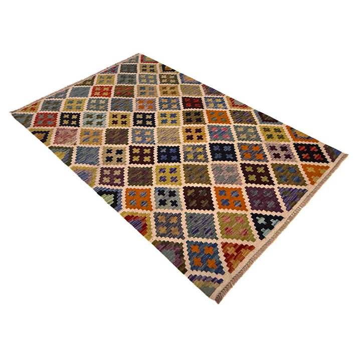 Handmade Vegetable Kilim 3' 3" x 4' 10" - No. AL62096