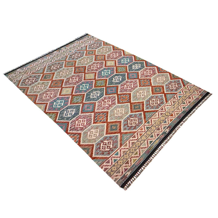 Afghan Kilim Rug 6' 8" x 10' 0" Flat-Weave view