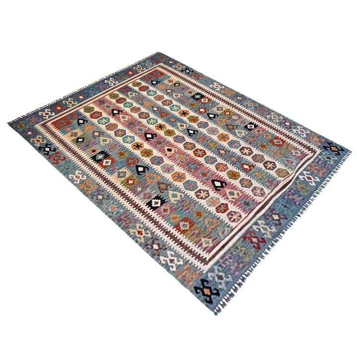 Hand Knotted Afghan Style Kilim 6' 8" x 9' 10" - No. AL87168
