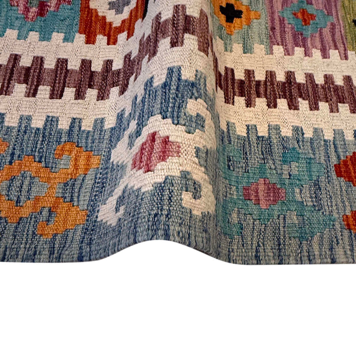 Hand Knotted Afghan Style Kilim 6' 8" x 9' 10" - No. AL87168