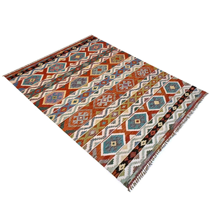 Afghan Kilim Rug 6' 9" x 10' 1" Flat-Weave view