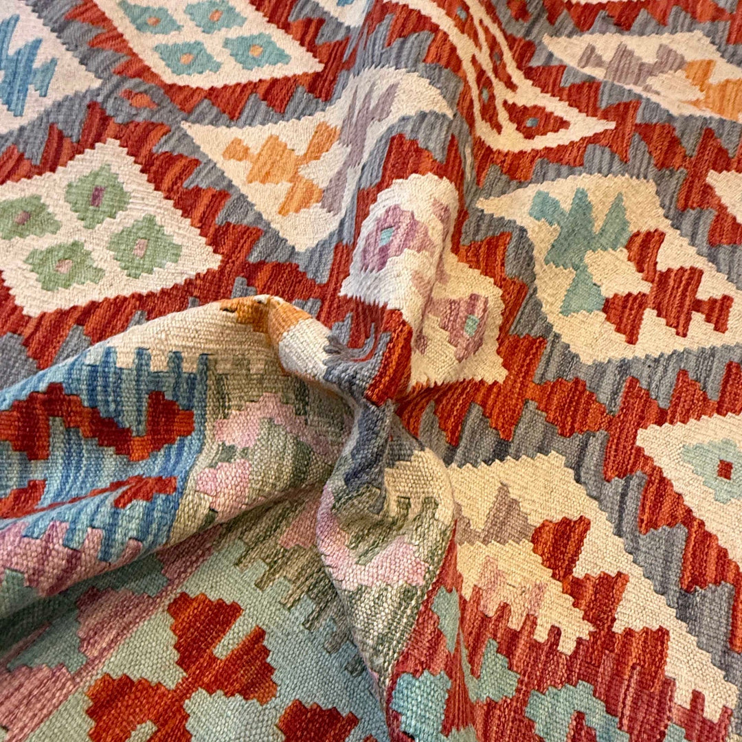 Handmade Turkish Design Wool Kilim 6' 7" x 9' 11" - No. AL41698