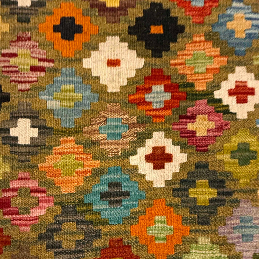 Multi Color ful Flat-Weave Wool Kilim 4' 3" x 6' 0" - No. AL15985