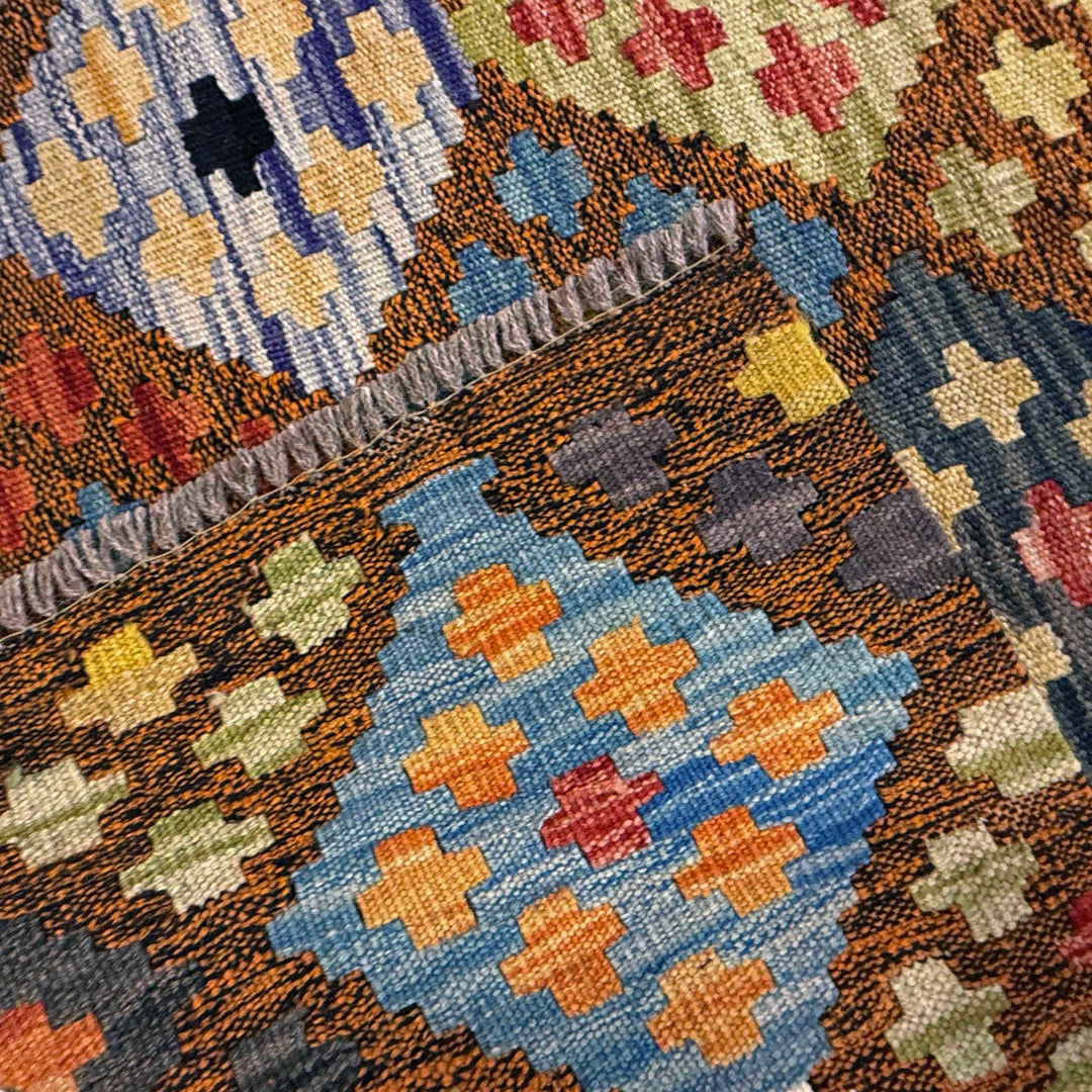 Hand Made Afghan Kilim Runner 2' 8" x 9' 10" - No. AL63592