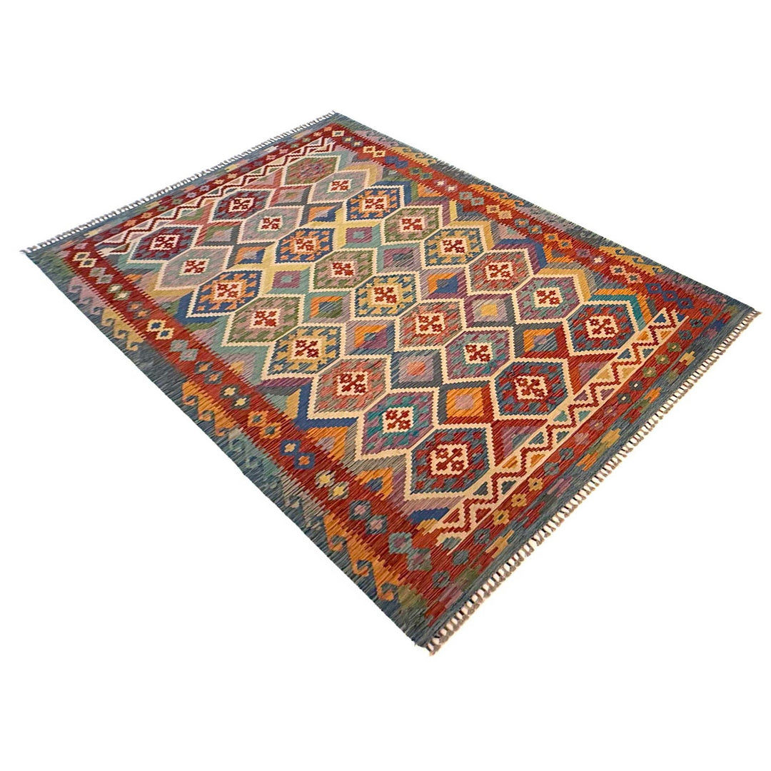 Afghan Kilim Rug 6' 7" x 10' 0" Flat-Weave view