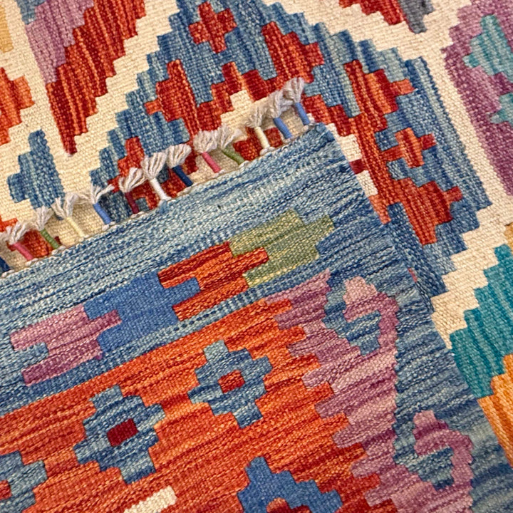 Afghan Kilim Rug 6' 7" x 10' 0" Flat-Weave field