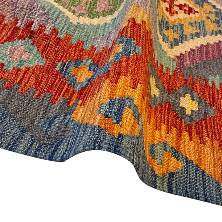 Afghan Kilim Rug 6' 7" x 10' 0" Flat-Weave texture