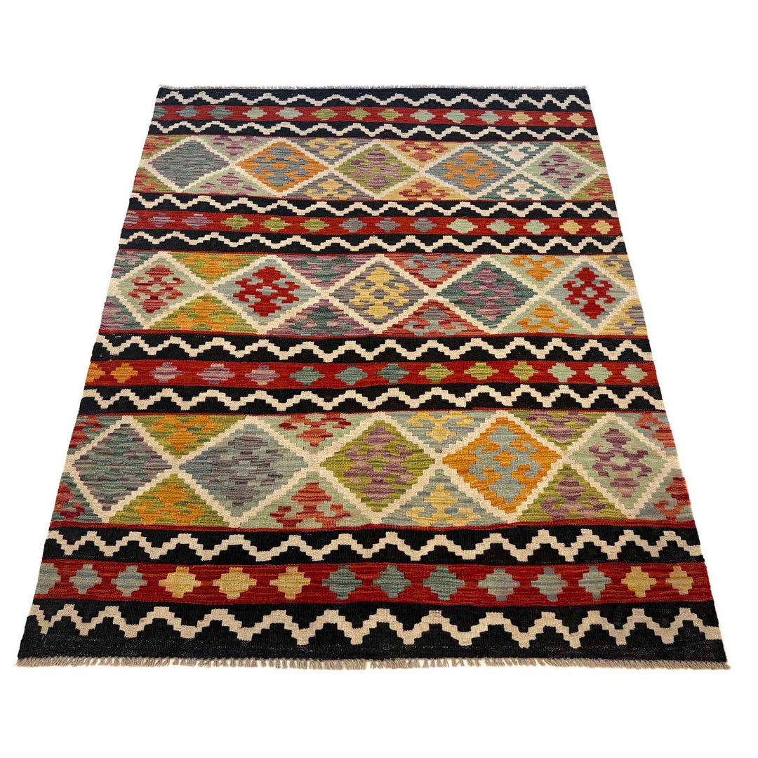 Hand Knotted Flatweave Kilim 4' 9" x 6' 7" - No. AL13139