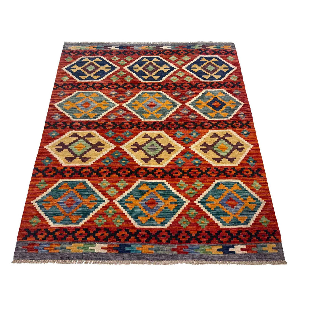 Handmade Vegetable Kilim 4' 3" x 5' 9" - No. AL11242