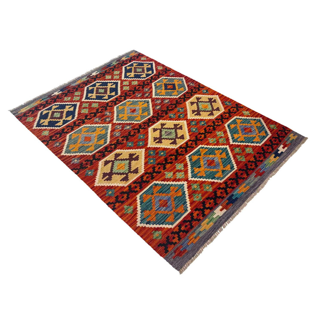 Handmade Vegetable Kilim 4' 3" x 5' 9" - No. AL11242