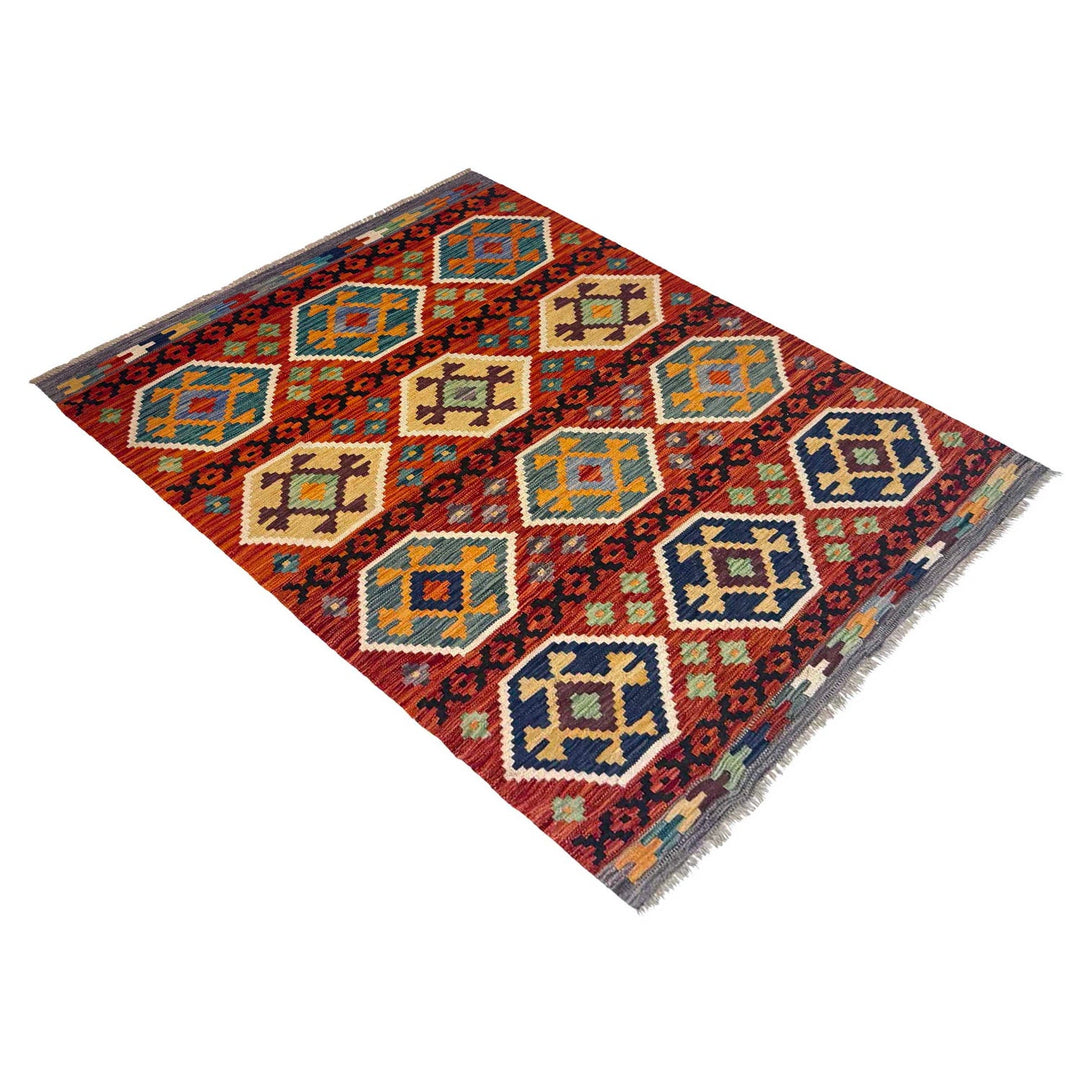Handmade Vegetable Kilim 4' 3" x 5' 9" - No. AL11242