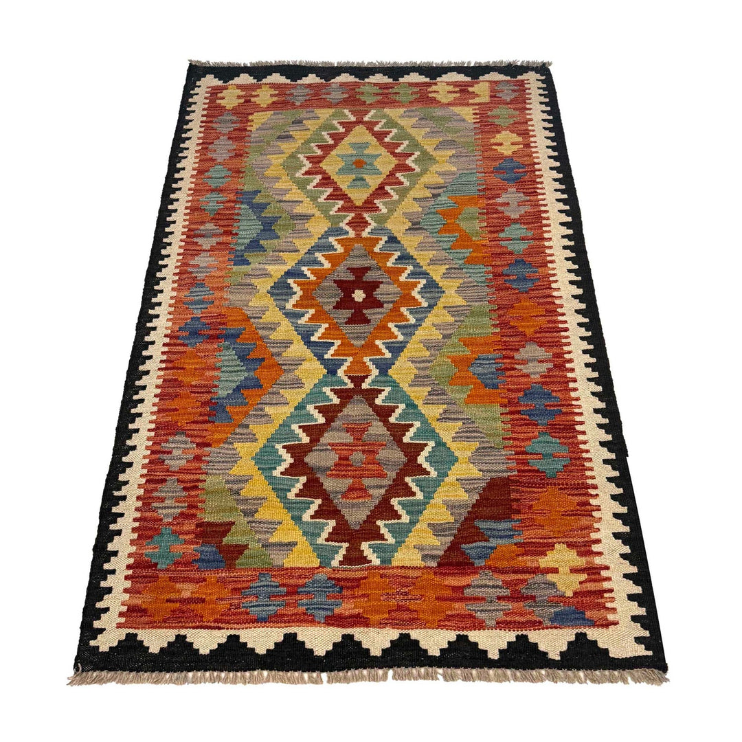 Hand Knotted Afghan Style Kilim 2' 7" x 4' 8" - No. AL94856