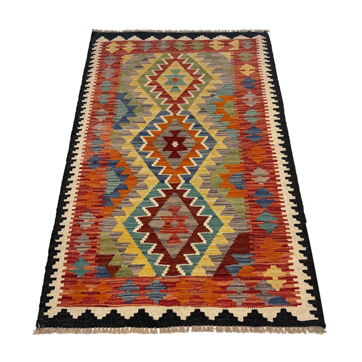Hand Knotted Afghan Style Kilim 2' 7" x 4' 8" - No. AL94856