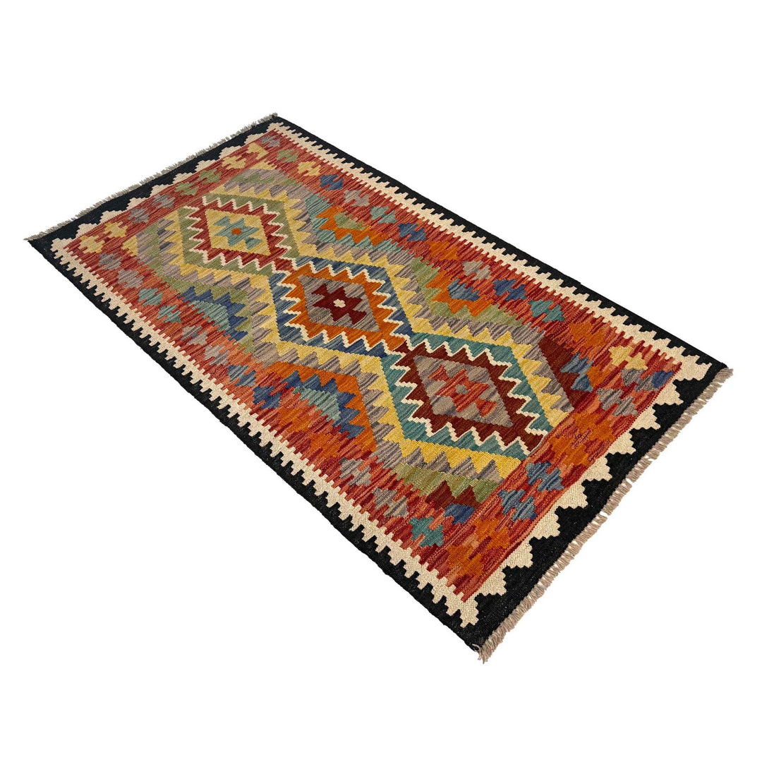 Hand Knotted Afghan Style Kilim 2' 7" x 4' 8" - No. AL94856