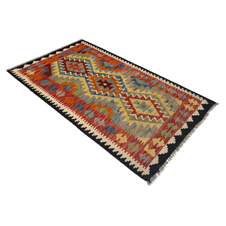 Hand Knotted Afghan Style Kilim 2' 7" x 4' 8" - No. AL94856