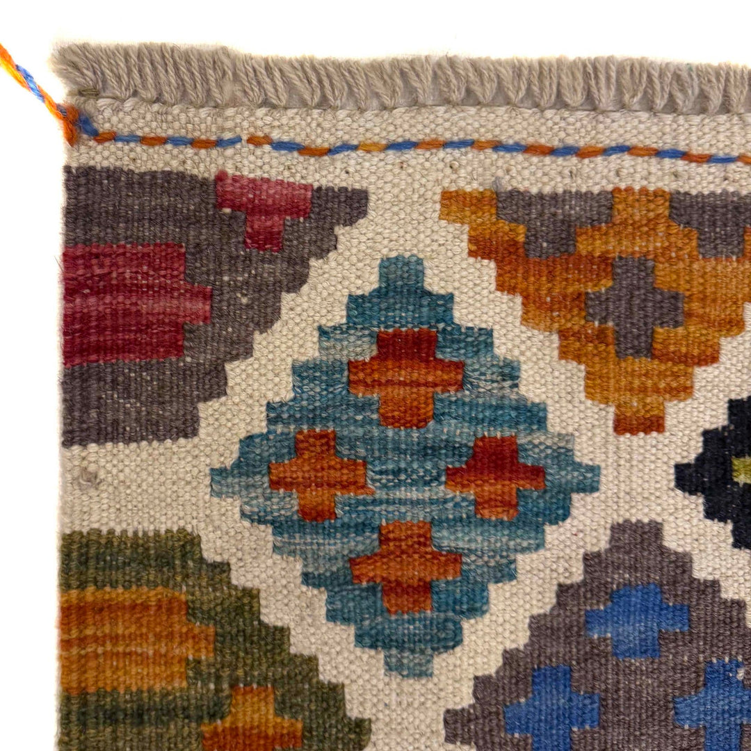 Multi Color ful Flat-Weave Wool Kilim Runner 2' 8" x 9' 7" - No. AL72275