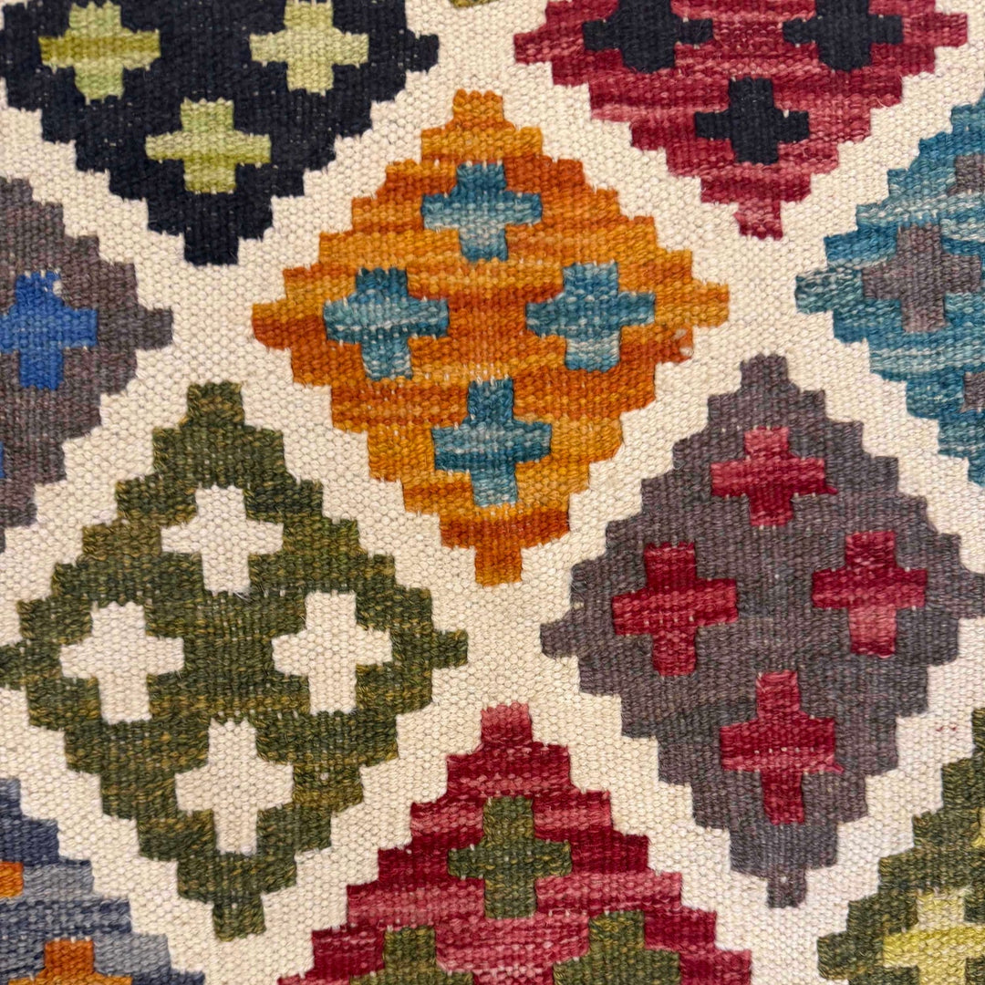 Multi Color ful Flat-Weave Wool Kilim Runner 2' 8" x 9' 7" - No. AL72275
