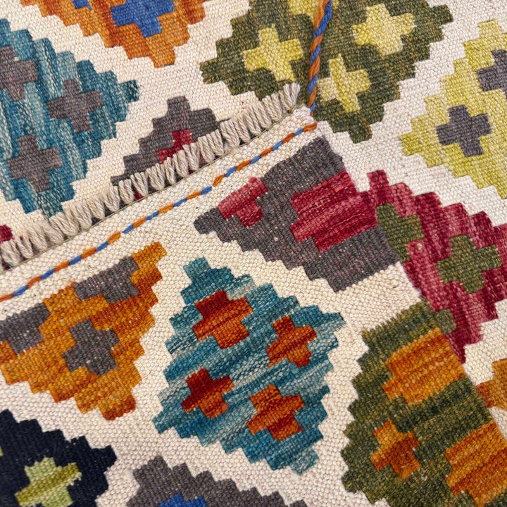 Multi Color ful Flat-Weave Wool Kilim Runner 2' 8" x 9' 7" - No. AL72275