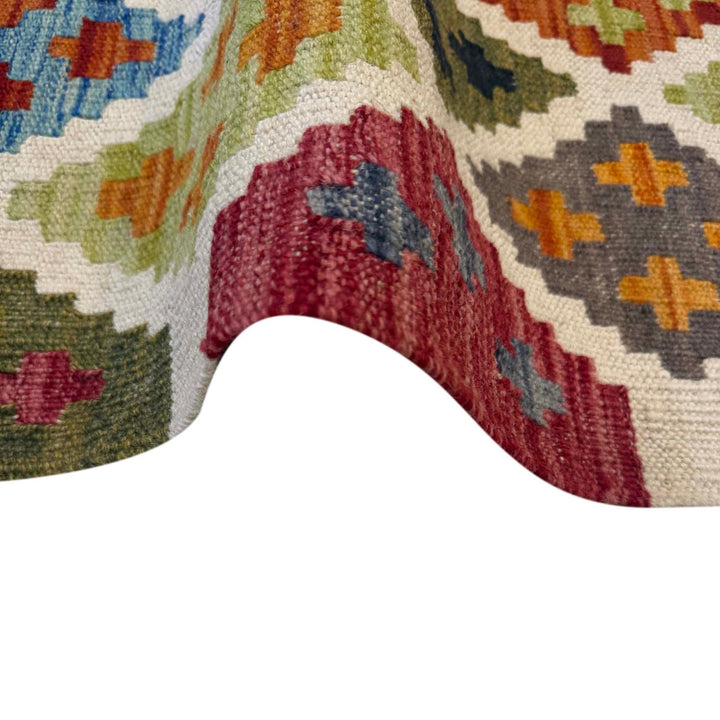 Multi Color ful Flat-Weave Wool Kilim Runner 2' 8" x 9' 7" - No. AL72275