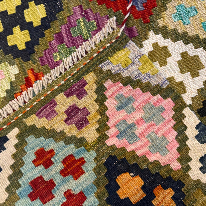 Handmade Afghan Vegetable Kilim 5' 1" x 6' 8" - No. AL85983