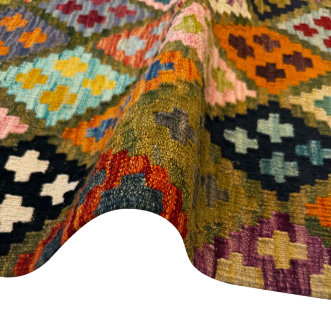 Handmade Afghan Vegetable Kilim 5' 1" x 6' 8" - No. AL85983