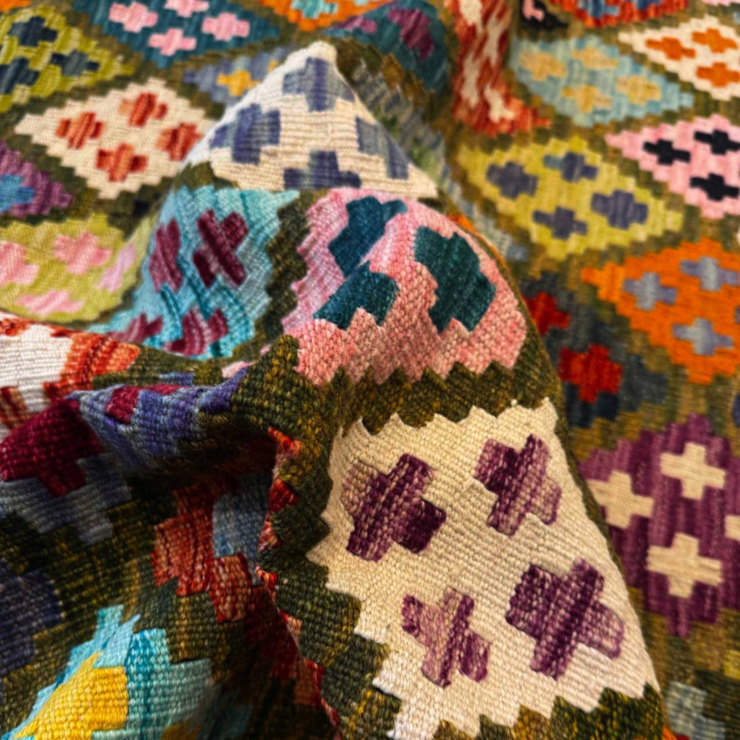 Handmade Afghan Vegetable Kilim 5' 1" x 6' 8" - No. AL85983