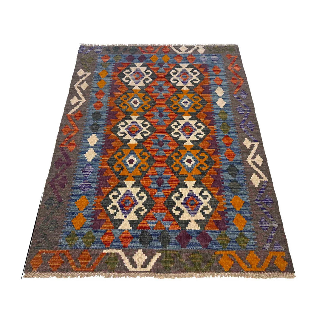 Hand Woven Wool Kelim 3' 3" x 4' 11" - No. AL41462