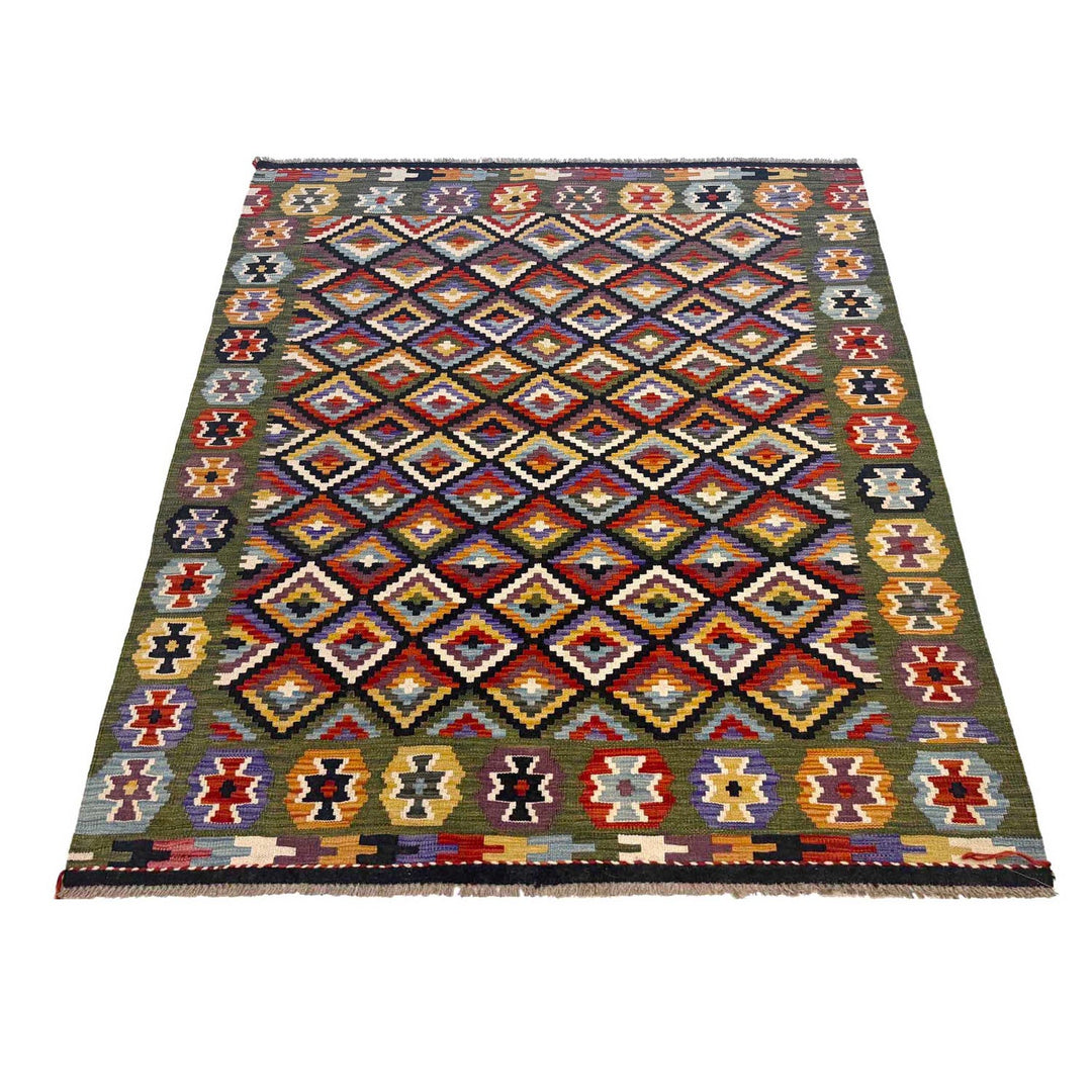 Hand Made Afghan Kilim 5' 0" x 6' 6" - No. AL65161