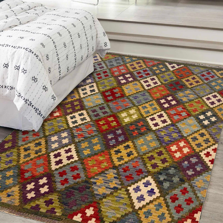 Small Size Chobi Kilim 3' 5" x 5' 0" - No. AL22274