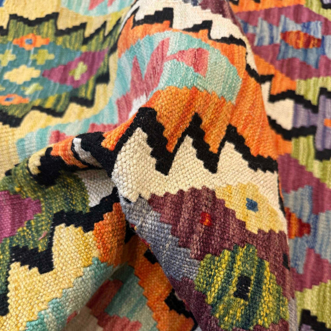 Hand Knotted Afghan Style Kilim 4' 1" x 6' 1" - No. AL52759