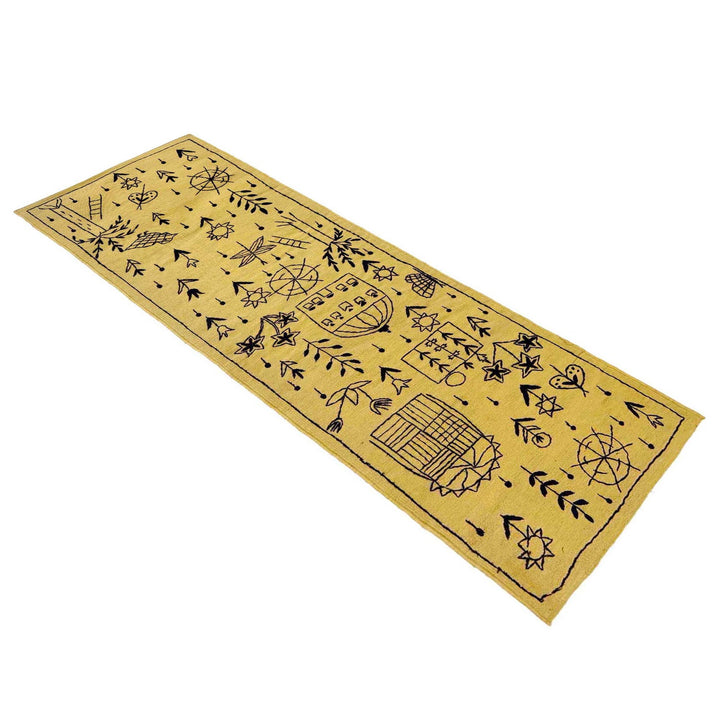 Pakistani Embroidery Kilim Runner 2' 4"x 7' 9" - No. AL83184