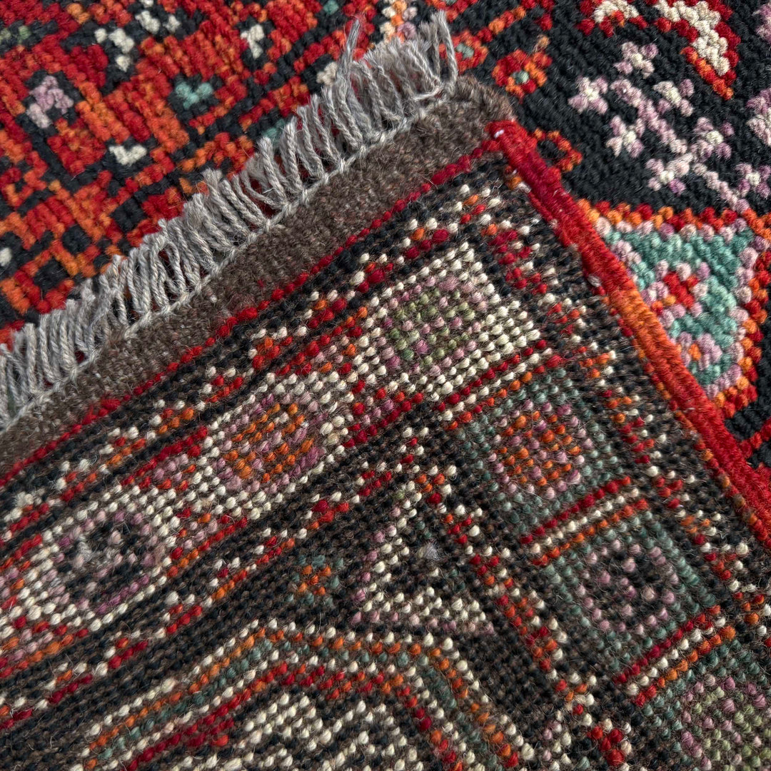 Afghan Shiraz Rug 2' 8" x 13' 0" Hand-Knotted border